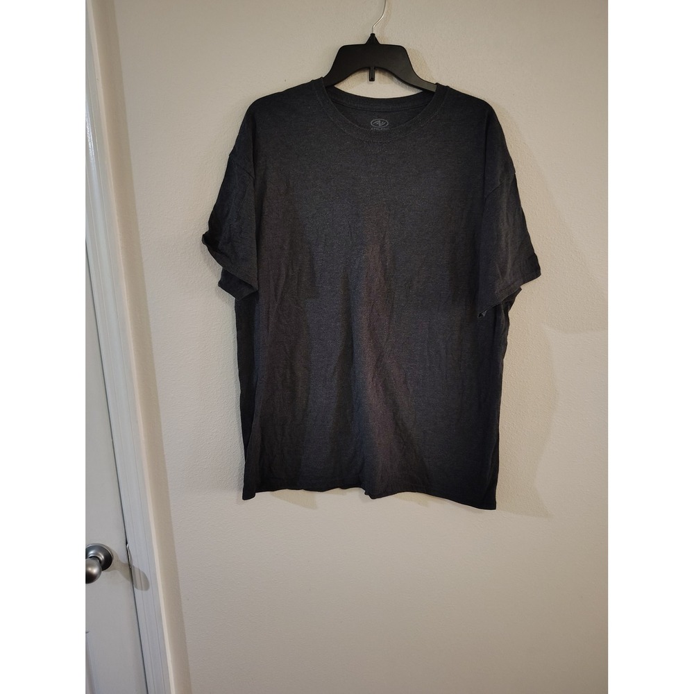 Athletic Works Mens XL Dark Charcoal Heather Short Sleeve Crew Neck‎ T-Shirt Tee